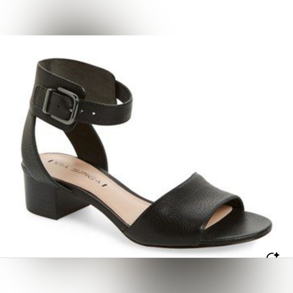 Via Spiga Shoes - Via Spiga Tahara Leather Strappy Buckle Block Heel Sandals
